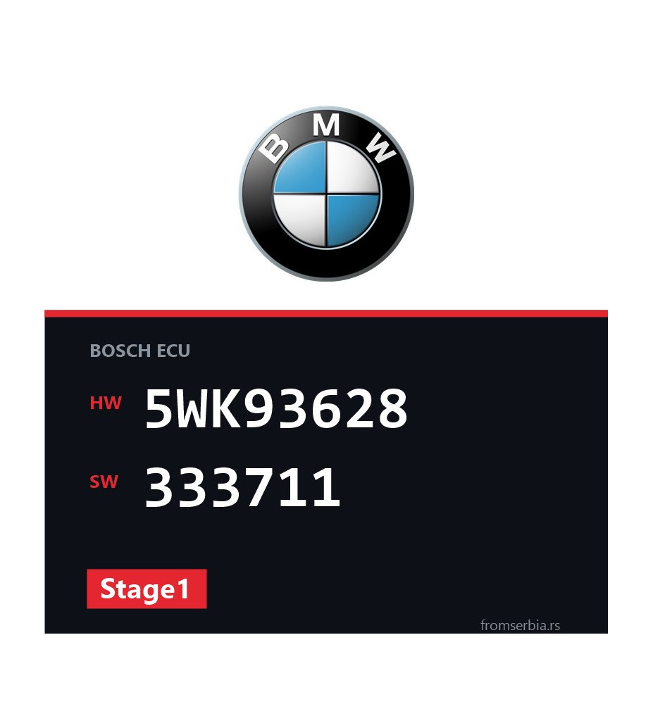 BMW E90-E91- 5WK93628 333711 Stage1 tuning file