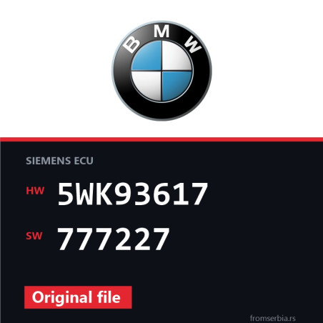 BMW E90-E91- 5WK93617 777227 original ECU file