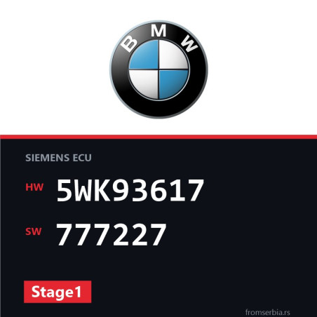 BMW E90-E91- 5WK93617 777227 Stage1 tuning file