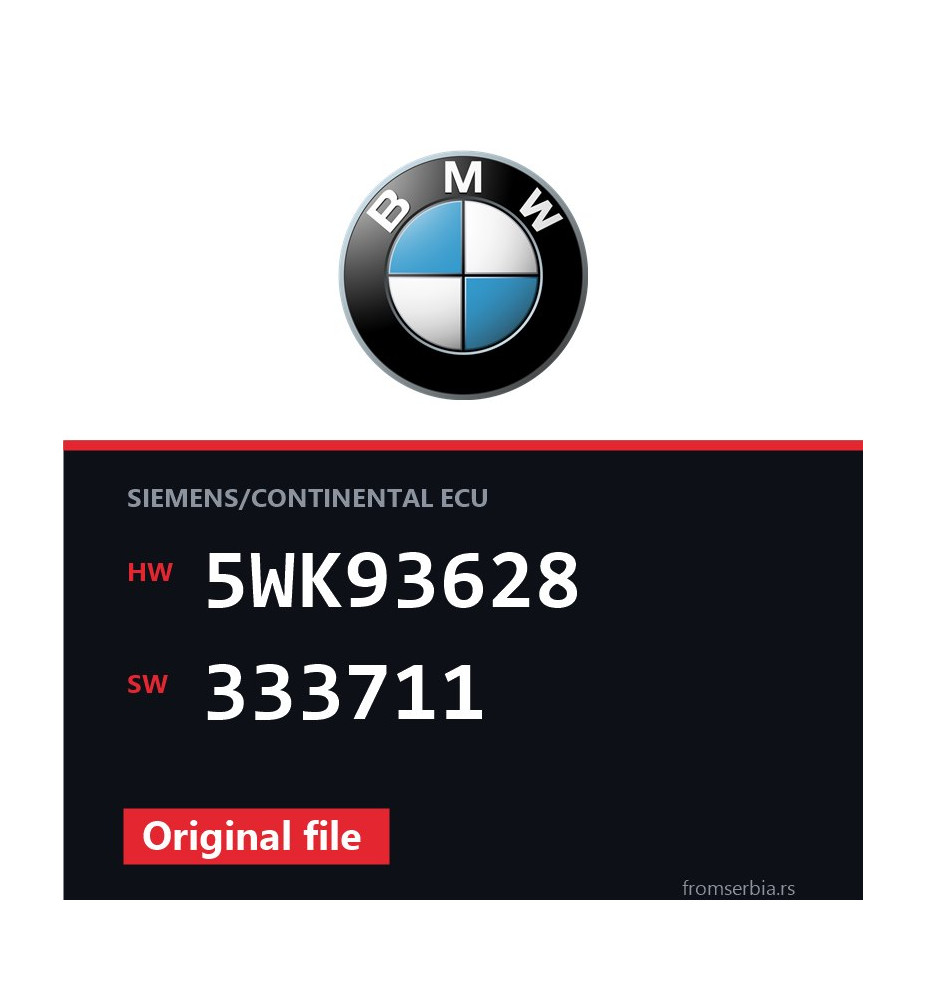 BMW E90-E91- 5WK93628 333711 original ECU file