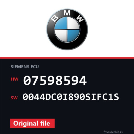 BMW E90-E91- 07598594 0044DC0I890SIFC1S original ECU file