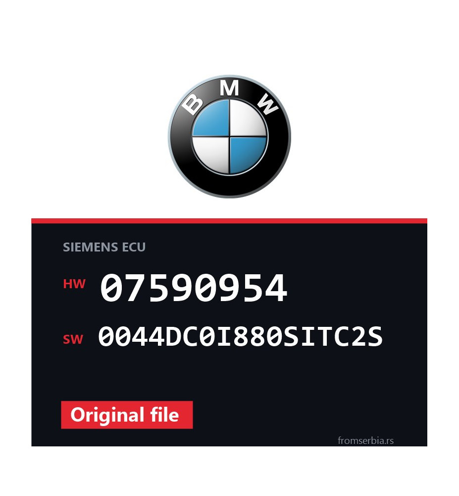 BMW E90-E91- 07590954 0044DC0I880SITC2S original ECU file