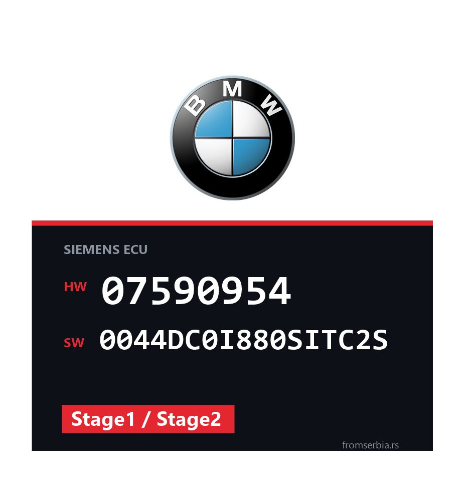 BMW E90-E91- 07590954 0044DC0I880SITC2S Stage1 / Stage2 tuning file