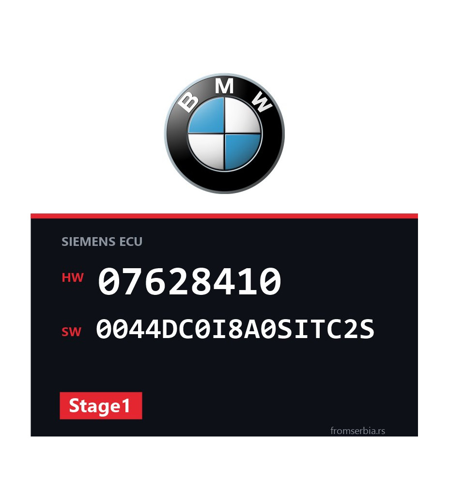 BMW E90-E91- 07628410 0044DC0I8A0SITC2S Stage1 tuning file