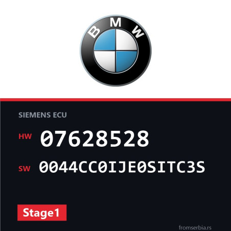 BMW E90-E91- 07628528 0044CC0IJE0SITC3S Stage1 tuning file