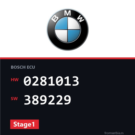 BMW E90-E91- 0281013 389229 Stage1 tuning file
