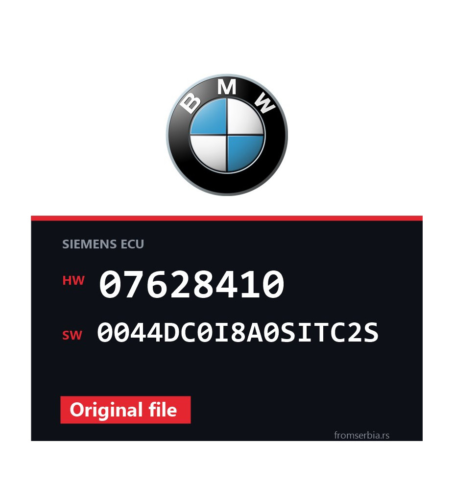 BMW E92-E93 07628410 0044DC0I8A0SITC2S original ECU file