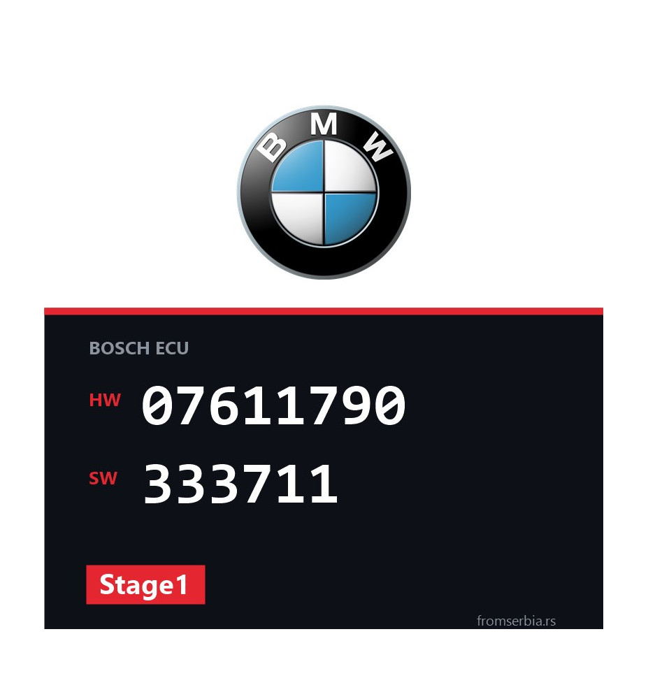 BMW E81-E87 07611790 333711 Stage1 tuning file
