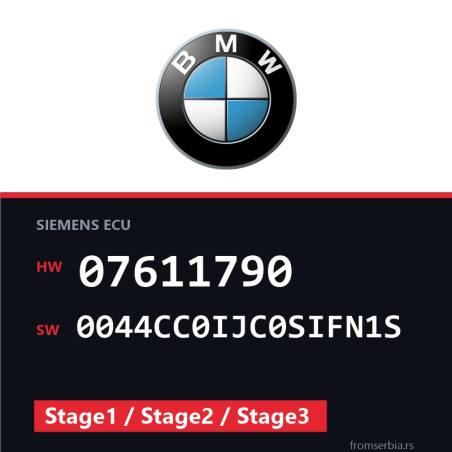 BMW 07611790 0044CC0IJC0SIFN1S Stage1 / Stage2 / Stage3 file