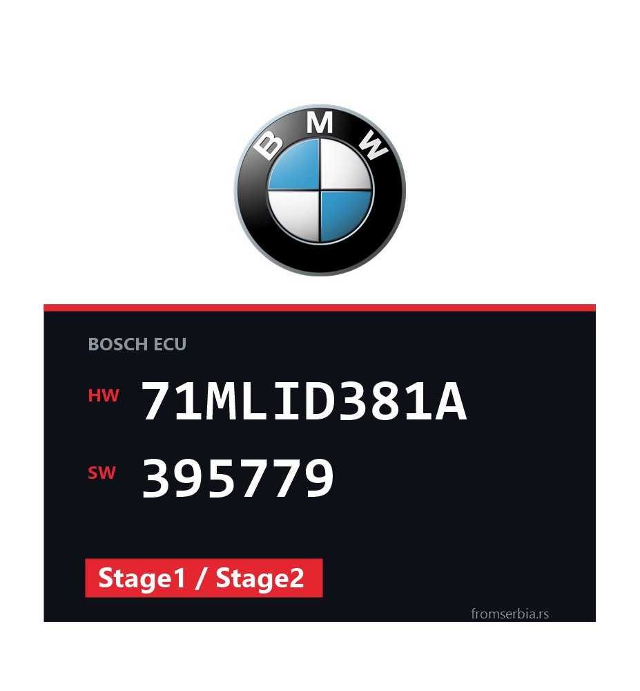 BMW E81-E87 71MLID381A 395779 Stage1 / Stage2 tuning file