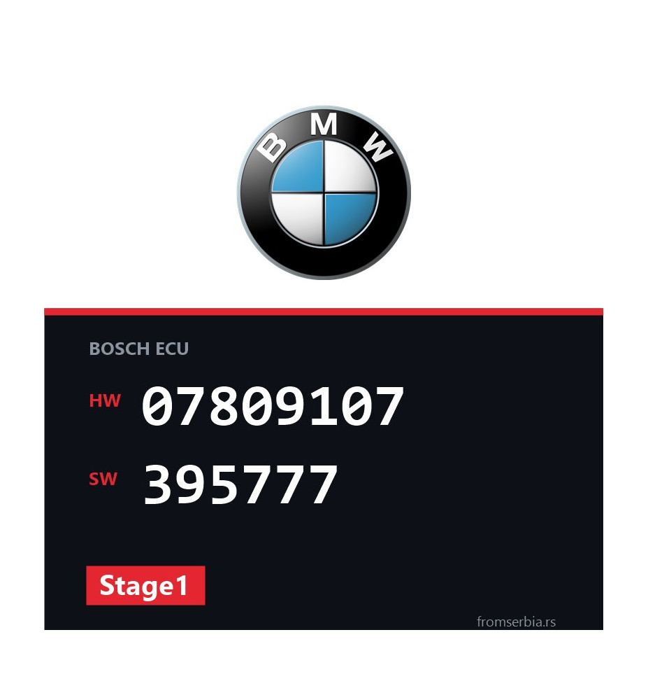 BMW E90-E91 07809107 395777 Stage1 tuning file