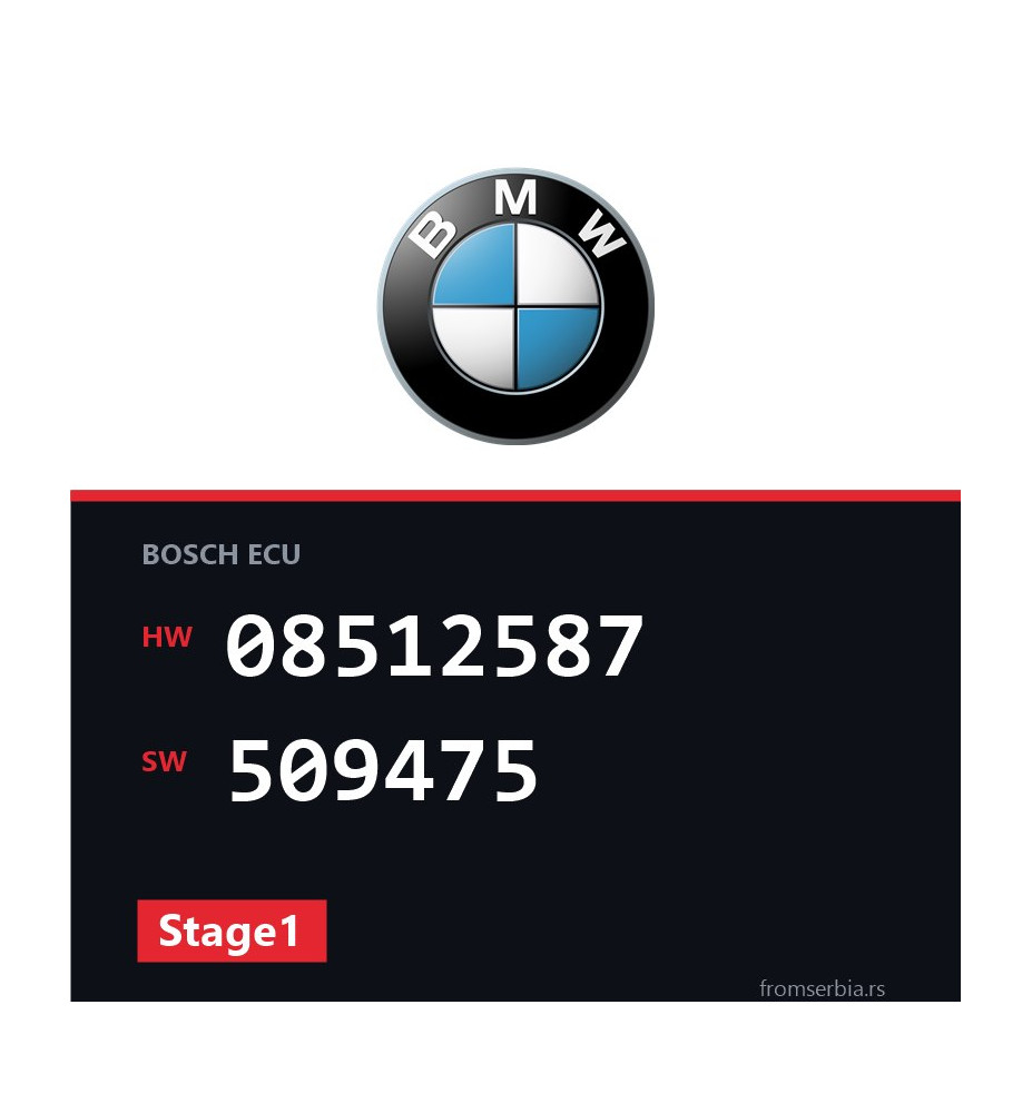 BMW E90-E91 08512587 509475 Stage1 tuning file