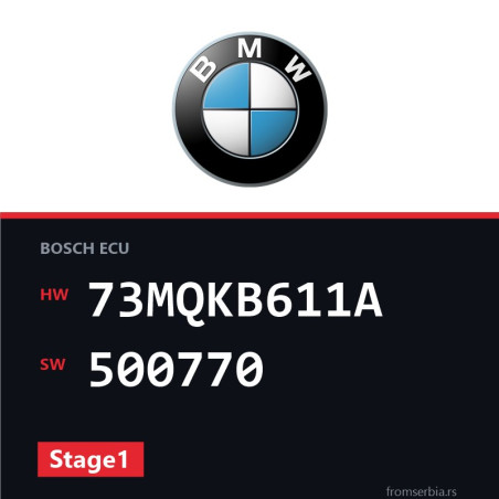 BMW E90-E91- 73MQKB611A 500770 Stage1 tuning file