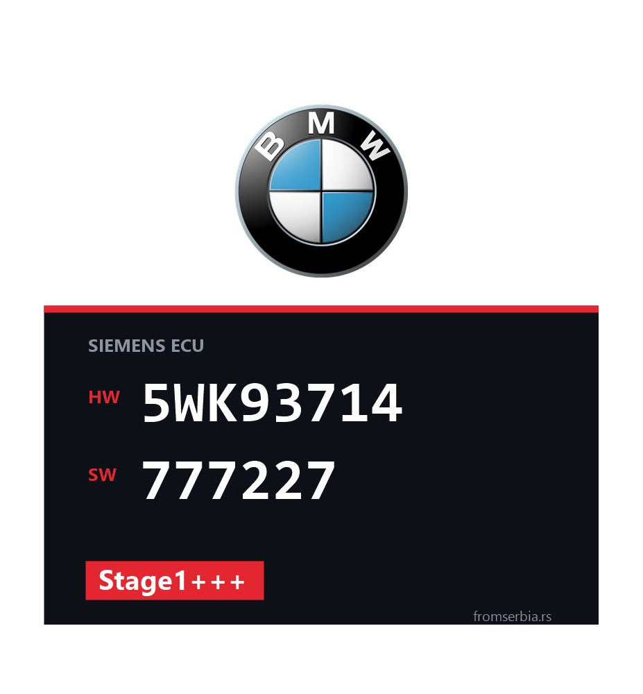 BMW E90-E91- 5WK93714 777227 Stage1+++ tuning file