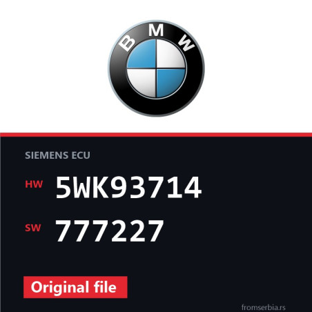 BMW E90-E91- 5WK93714 777227 original ECU file
