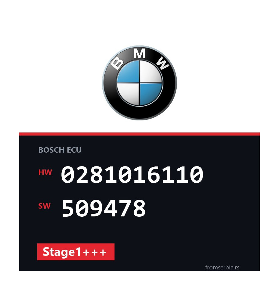 BMW E60-E61 0281016110 509478 Stage1+++ tuning file
