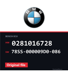BMW E65 0281016728 78SS-000009D0-086 original ECU file