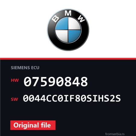 BMW E81-E87 07590848 0044CC0IF80SIHS2S original ECU file