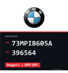BMW E81-E87 73MPIB605A 396564 Stage1+ + DPF OFF tuning file