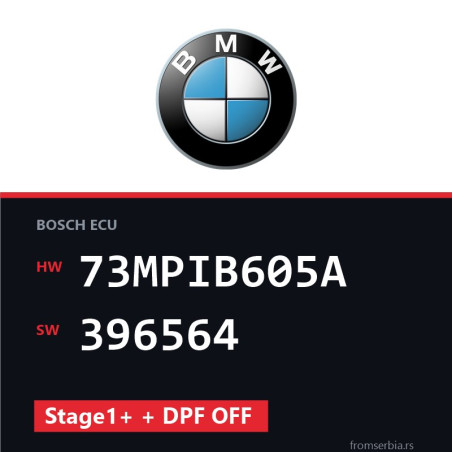 BMW E81-E87 73MPIB605A 396564 Stage1+ + DPF OFF tuning file