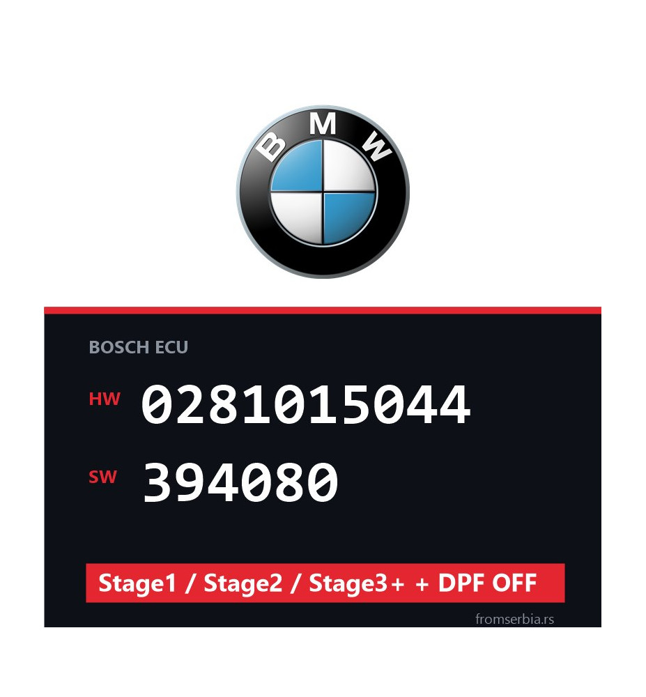 BMW 0281015044 394080 Stage1 / Stage2 / Stage3+ + DPF OFF file