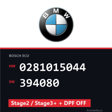 BMW E81-E87 0281015044 394080 Stage2 / Stage3+ + DPF OFF tuning file