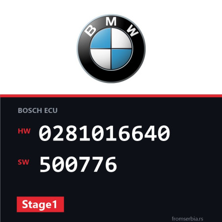 BMW E90-E91 0281016640 500776 Stage1 tuning file