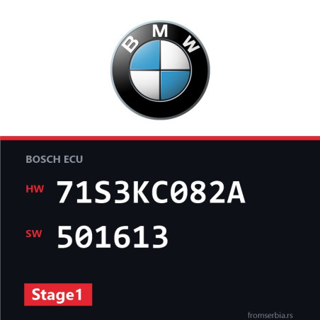BMW E90-E91- 71S3KC082A 501613 Stage1 tuning file