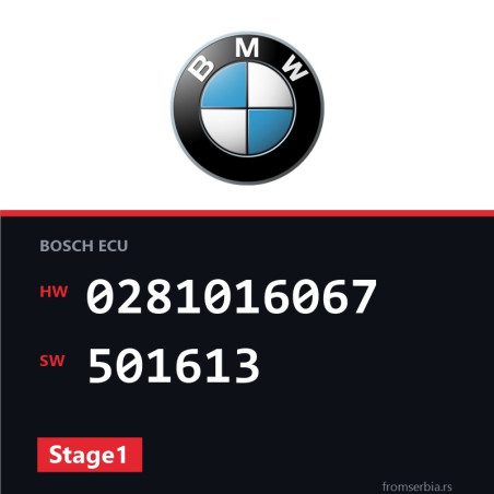 BMW E90-E91- 0281016067 501613 Stage1 tuning file