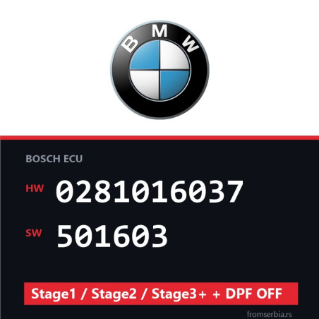 BMW 0281016037 501603 Stage1 / Stage2 / Stage3+ + DPF OFF file