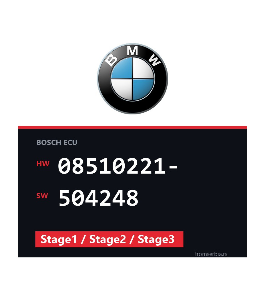 BMW E90-E91- 08510221- 504248 Stage1 / Stage2 / Stage3 tuning file