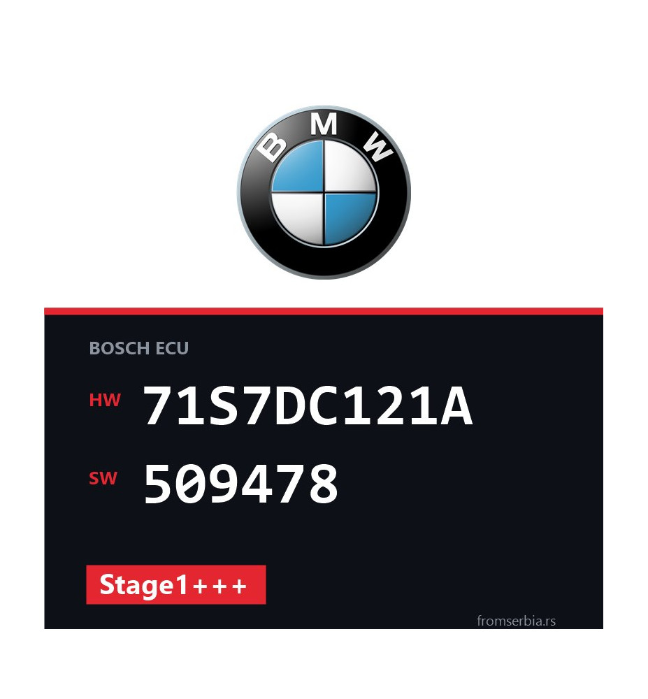 BMW F10 71S7DC121A 509478 Stage1+++ tuning file