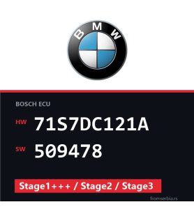 BMW F10 71S7DC121A 509478 Stage1+++ / Stage2 / Stage3 tuning file