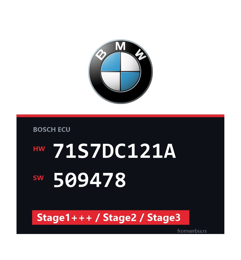 BMW F10 71S7DC121A 509478 Stage1+++ / Stage2 / Stage3 tuning file