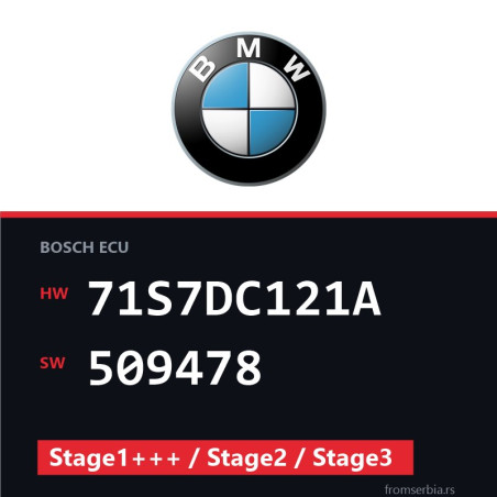 BMW F10 71S7DC121A 509478 Stage1+++ / Stage2 / Stage3 tuning file