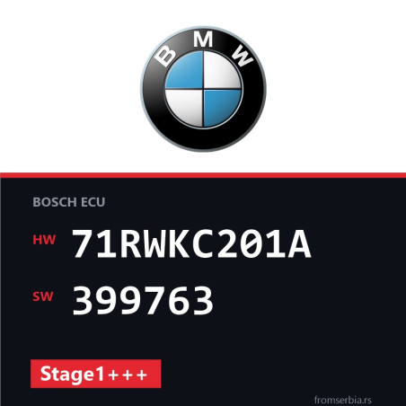 BMW serie 71RWKC201A 399763 Stage1+++ tuning file