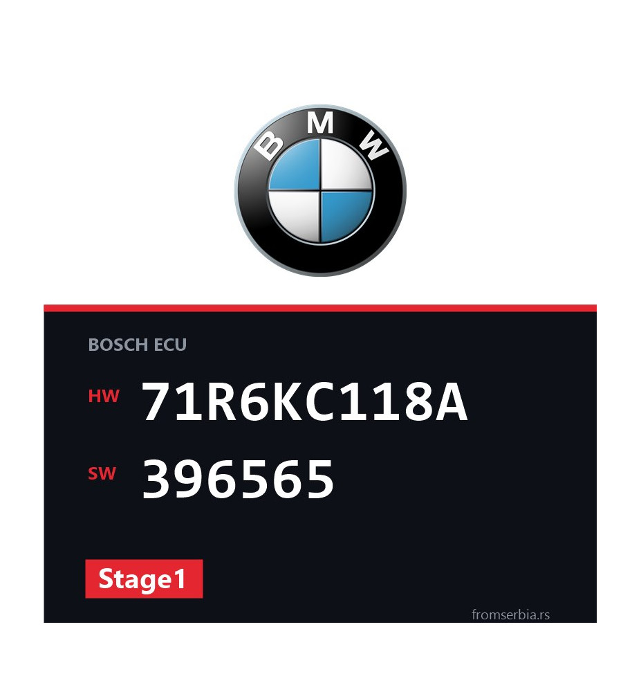 BMW SERIE3 71R6KC118A 396565 Stage1 tuning file