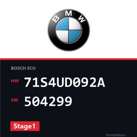 BMW X1 71S4UD092A 504299 Stage1 tuning file