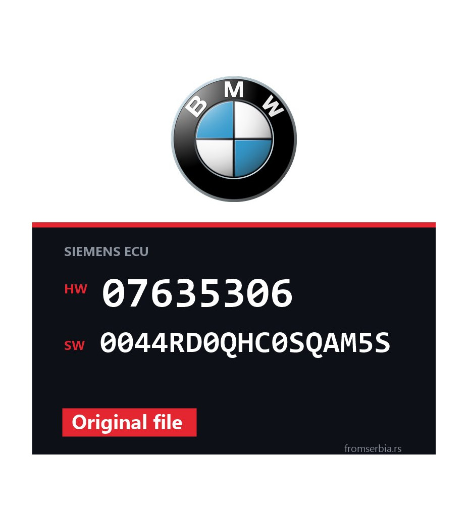 BMW E81-E87 07635306 0044RD0QHC0SQAM5S original ECU file