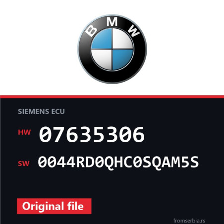 BMW E81-E87 07635306 0044RD0QHC0SQAM5S original ECU file
