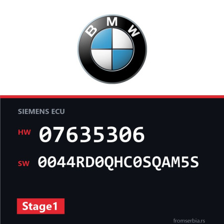 BMW E81-E87 07635306 0044RD0QHC0SQAM5S Stage1 tuning file