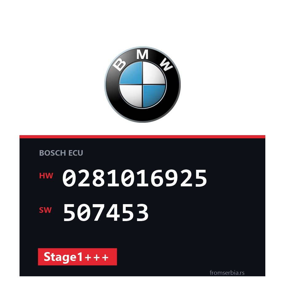 BMW E90 0281016925 507453 Stage1+++ tuning file