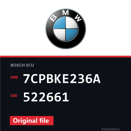 BMW E90-E91 7CPBKE236A 522661 original ECU file