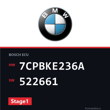 BMW E90-E91 7CPBKE236A 522661 Stage1 tuning file