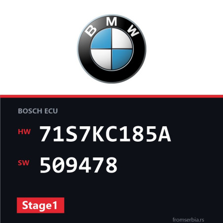 BMW E90-E91- 71S7KC185A 509478 Stage1 tuning file