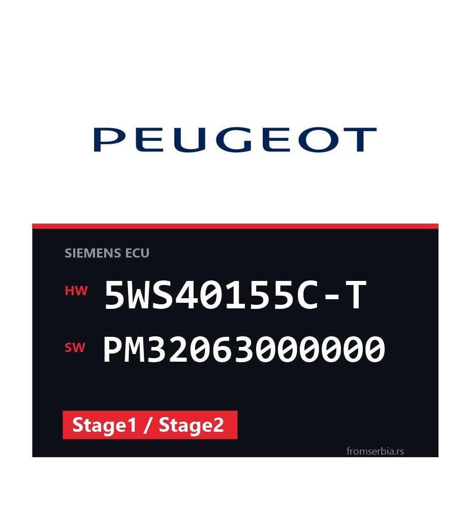 Peugeot Partner 5WS40155C-T PM32063000000 Stage1 / Stage2 tuning file
