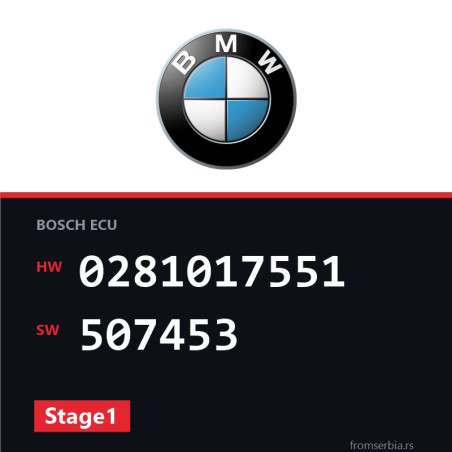 BMW E81-E87 0281017551 507453 Stage1 tuning file