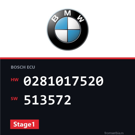 BMW E90-E91 0281017520 513572 Stage1 tuning file