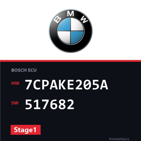 BMW E90-E91- 7CPAKE205A 517682 Stage1 tuning file