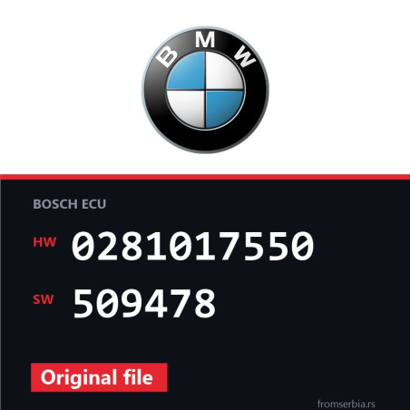 BMW X1 0281017550 509478 original ECU file